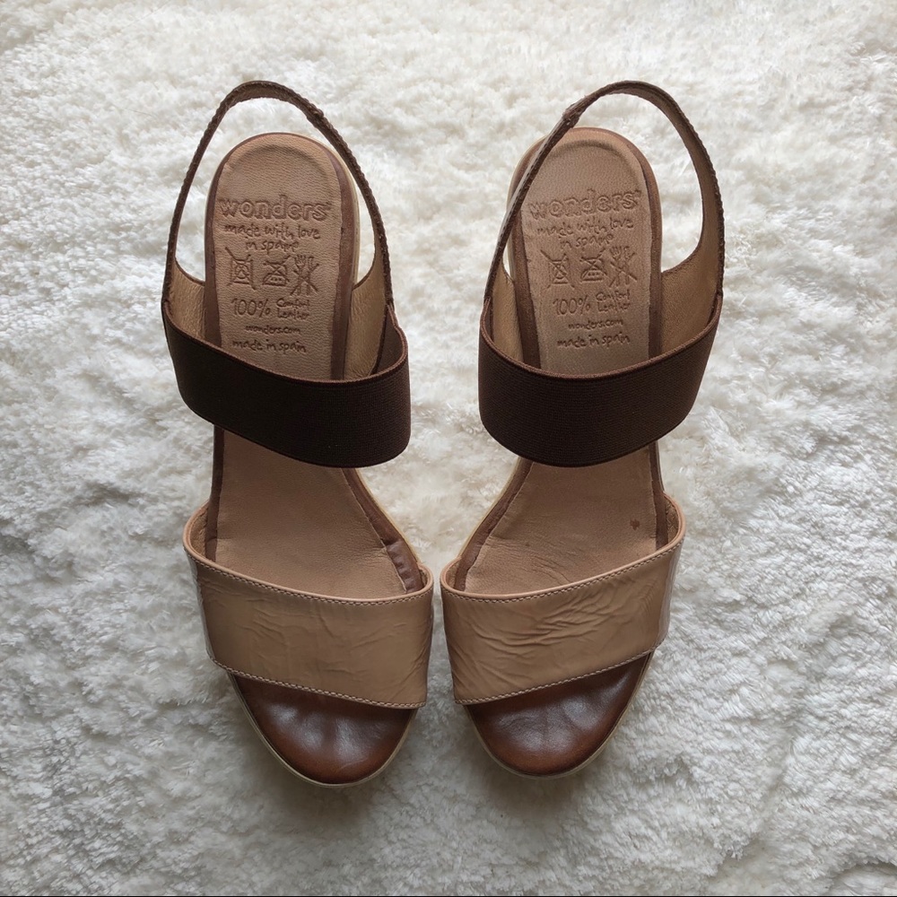 Wonders platform tan + brown high heel sandal - Picture 3 of 8
